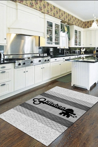 Anahtar, Kitchen Yazılı Kaymaz Deri Taban Mutfak Halısı