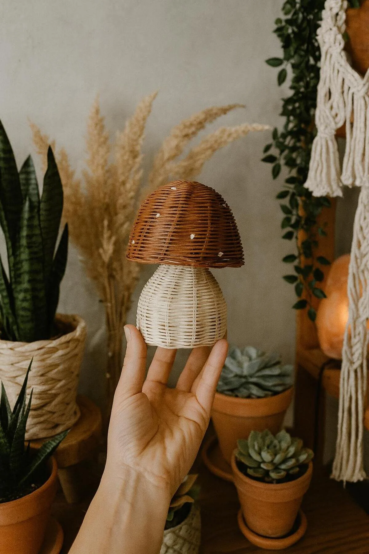 Rattan Bambu Uğurlu Mantar 777 Kahverengi 10cm