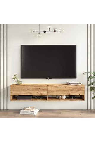 Aven Tv Ünitesi Tv Sehpası Raflı Kapaklı 140cm Çam Ave11-a Atlantik Çam