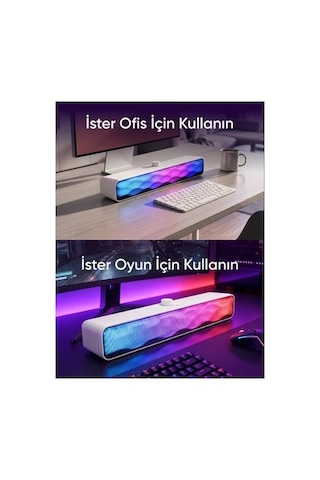 Mikado Md-sbt31 Beyaz 5w 2 1200mah Bt,rgb,tf Card,type-c ,usb Soundbar