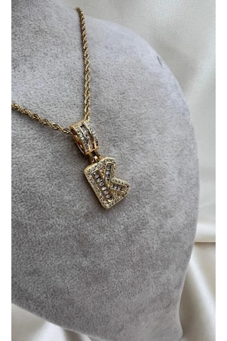 Bb Çelik K Harfli Kolye