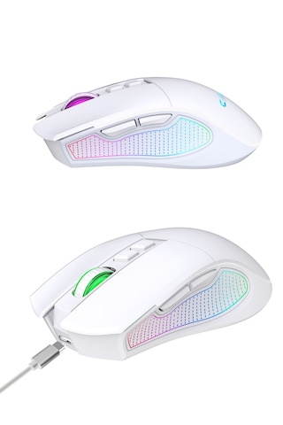 Crossfire Air Pro Kablosuz 24.000 Dpi Pixart Pmw3325 Sensör Makro Yazılımlı Chromatic Rgb Kablosuz Gaming Mouse - Beyaz 2.4 Ghz Kablosuz + Bt5.1 + Type-c İle Kullanım Desteği