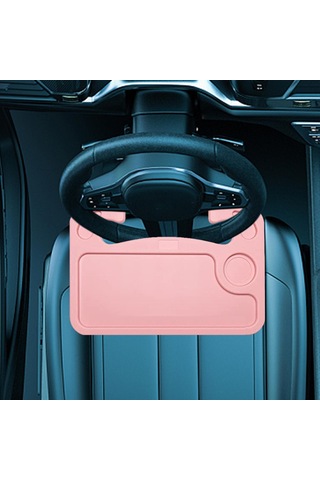 Homyl Araba Direksiyon Masası Seyahat Yiyecek Tepsisi Pembe