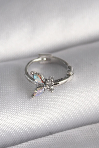 316l Çelik Gümüş Renk Zirkon Taşlı Kelebek Model Tragus Piercing - Prt3500eb02944-8007 Gümüş