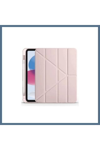Buradabulabilirsin iPad Uyumlu 2025 10.9 10.nesil A16 Kılıf Kalemlikli Mars Tablet Kılıfı - Rose Gold Bbz