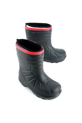 Gezer Erkek Çocuk Kışlık İçinde Çıkarılabilir Ek Çoraplı Su Geçirmez Yağmur Bot Çizme Siyah