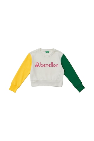 Benetton Çocuk Sweatshirt Bnt-g20833 Beyaz
