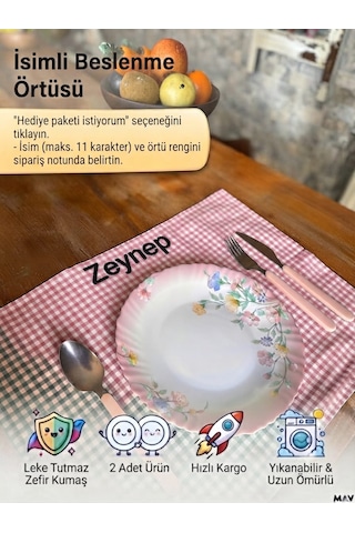 Mavdesign İsimli Beslenme Örtüsü Açık Pembe