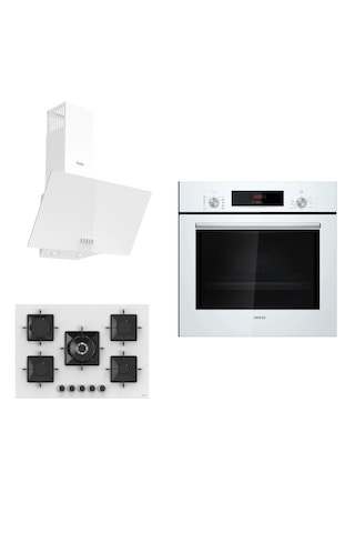 Siemens - Ferre HB012FBW1T - SS036 - D087 Beyaz Ankastre Set