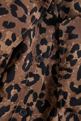 Jjxx Kadın Jxmıra Rahat Kesim Desenli Kısa Kollu Gömlek 12269567 Kahverengi Kahverengi