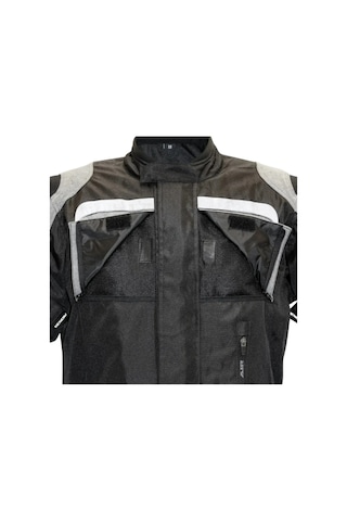 Venom Motosiklet Montu Long Siyah-gri Discovery Mont 4 Mevsim Uzun Motorcu Mont