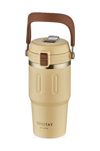 Shotay St-8166 Çift Kullanım Pipetli/rahat İçim Beyaz 650ml Çelik Termos Diğer