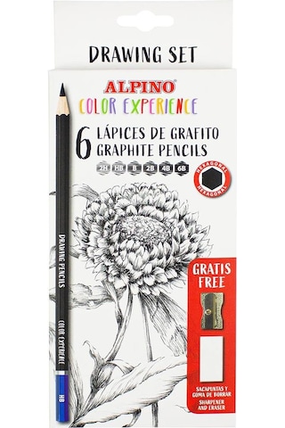 Alpino Color Experience 6 Lı Grafit Kalemi 1 Paket Dereceli Çizim Kalemi Eskiz Kalem Seti Kalemtraş Silgili