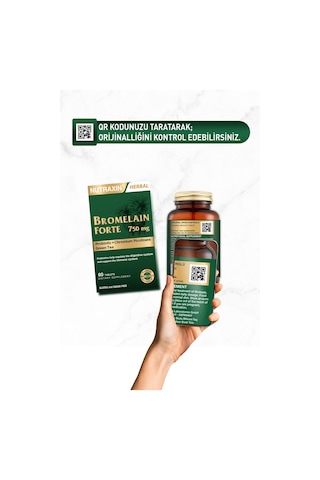 Nutraxin Bromelain Forte 750 mg 60 Tablet Krom Yeşilçay Probiyotik