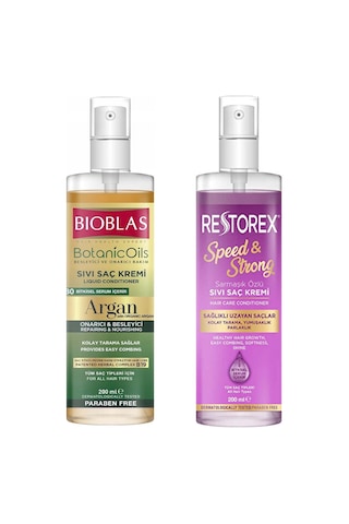 Bioblas Argan Özlü Sıvı Saç Kremi 200 ML + Restorex Sarmaşık Özlü Sıvı Saç Kremi 200 ML