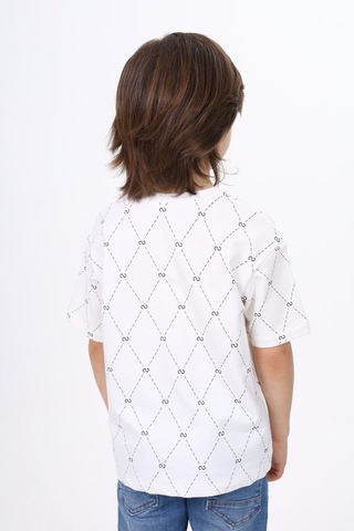 Toontoy Unisex Çocuk Baskılı Tişört Ekru