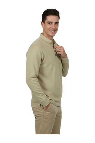 Erkek Gömlek Yaka Jakarlı Cepli Regular Fit Sweatshirt Bgl-st04957 Bej