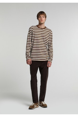 Colin's Colins Regular Fit Yuvarlak Yaka Çizgili Erkek Kahverengi Uzun Kol Tişört Cl1081603 Q1.v3 Brw