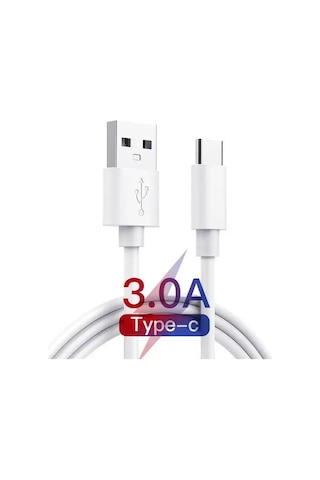 Adaman Premium 0,9 Metre Type-c Usb Hızlı Şarj Ve Data Kablosu 3 Amper Beyaz