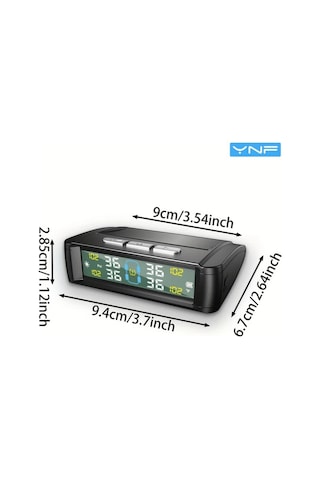 Motion003 Siyah Arabalar İcin Ynf Tpms 4 Harici Sensorlu Lastik Basinc Ve Sicaklik Izleme Sistemi Titresim Algilama Anahtari Sezgisel Ekran