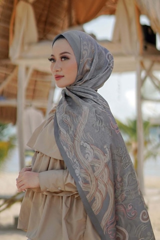 Buttonscarves Wave Saten Şal - Stormy Gri
