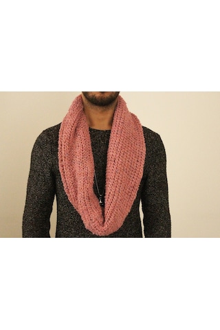 Boldy Örme Boyunluk Triko Atkı Somon Unisex (528296005)