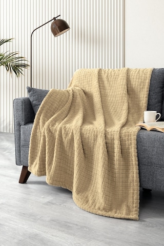 Wellsoft Battaniye-tv Battaniyesi- Peluş Polar Yumuşak Battaniye-110x160 Cm Devetuyu Deve Tüyü