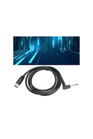 Yifomall 1.5m Mıdı Din 5pin Ve 6.35mm Erkek Bağlantı Kablosu - 90 Derece Eğimli, Dayanıklı, Elektronik Piyano Ve Klavye İçin Ses Aktarımı