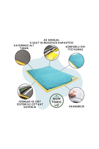 Serin 60x40cm - 4 Mevsim Kedi/köpek Matı, Sıcak Veya Soğuk Kullanılabilen Minder Yatak Petrol
