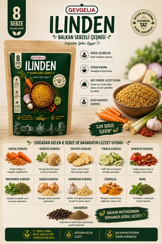Gevgelıa Ilınden Balkan Sebze Çeşnisi 250 Gram %20 Hediyeli