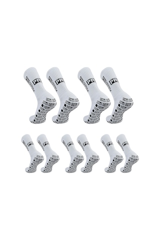 Vkemall 5 Çift Futbol Çorabı - Yüksek Elastik, Kaymazsız Tutuş, Nem Emici Ve Konforlu Beyaz Beyaz
