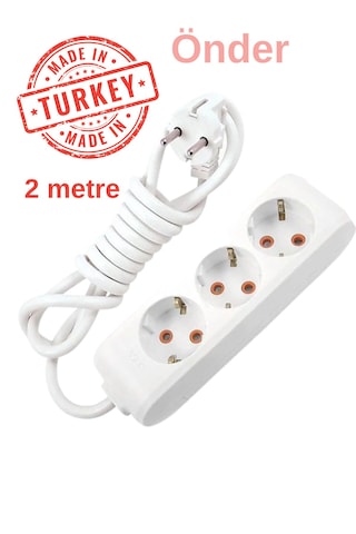 Önder Üçlü Grup Priz 2 Metre Yerli Ürün Golyat