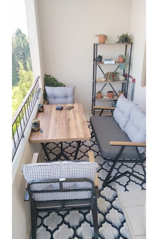 Tu Tienda Melisa 2 1 1 Masa Bahçe Balkon Mobilyası,kazayağı Siyah-Beyaz