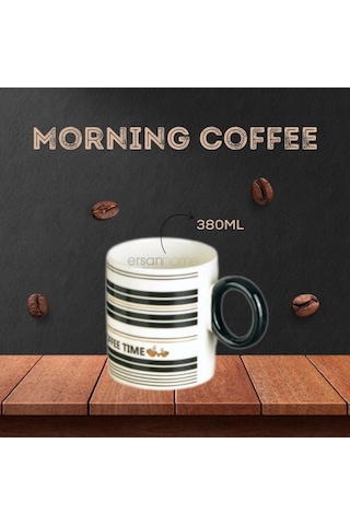 Tohana Porselen Kupa 380ml Desen1 Beyaz