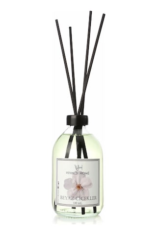 Vivaldi Home Beyaz Çiçekler Çubuklu Oda Kokusu Esansiyel Uçucu Yağ 100 ML