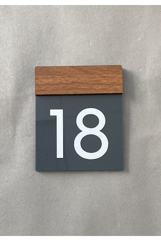 Wooden Serisi Minimal Kapı Numarası