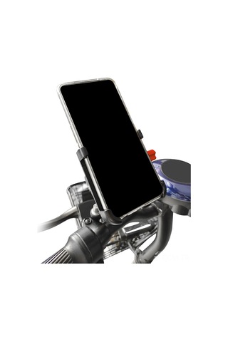 Qingmipy Motor Elektrikli Bisiklet İçin Alüminyum Telefon Tutucu, Geribakış Aynası Tipi, 360 Döner, 55-95mm Genişlik, Siyah Sjj-299e