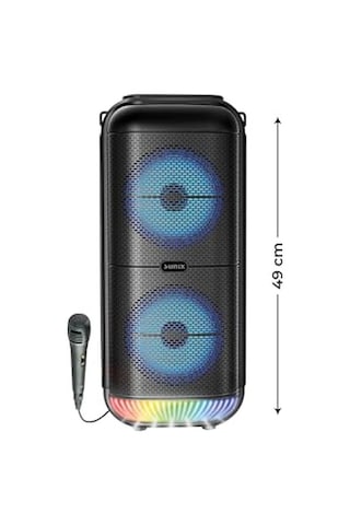 1800 Mah 6,5x2 Mikrofonlu Led Işıklı Bluetooth Hoparlör Bts-95
