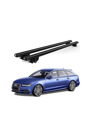 Kanca Audi A6 Avant 2012-2018 Uyumlu Siyah Kilitli Ara Atkı 120cm Port Bagaj Tavan Barı
