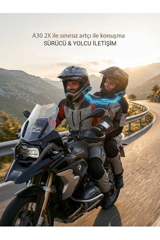 A30 2x Bt5.3 Motosiklet Kurye Kask Kulaklık Intercom Işıklı 2 Kişi Eşleşmeli