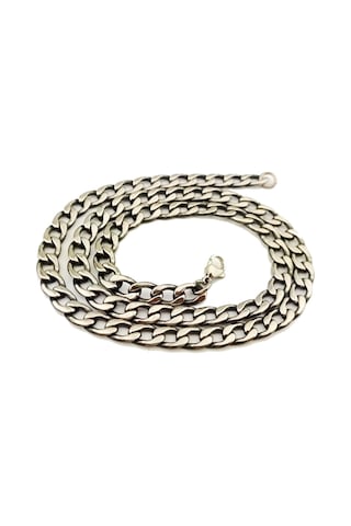 Pigado 316l Paslanmaz Çelik Ezme Zincirli Erkek Kolye 60 Cm Gri