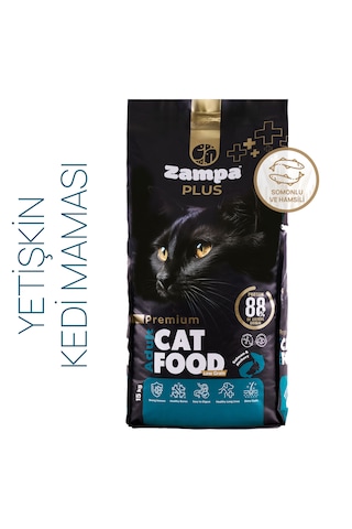 Zampa Plus Somon Etli & Hamsili Premium Yetişkin Kedi İçin Kuru Mama 15 KG
