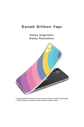 Xiaomi Mi 10t Lite Uyumlu Kamera Korumalı Renk Cümbüşü B Tasarımlı Şeffaf Silikon Kılıf