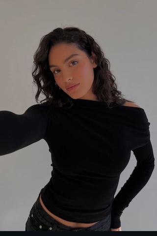 Madmext Siyah Kadın Off Shoulder Uzun Kollu Bluz Mg2567 Siyah