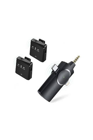 Type-c Apple Uyumlu iPhone İkili Kablosuz Yaka Mikrofonu 3in1 Pc Android İos