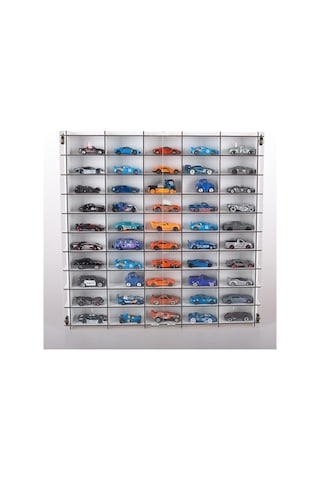 1/64 Ölçek Hotwheels Uyumlu Metal Araç Rafı, 50 Araç Kapasitesi Aahşap