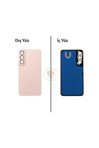 Samsung Uyumlu S22 Pembe Arka Kapak Arka Cam Batarya Kapağı Lazer Kesim Kapak Pil Kapağı Back Cover Çok Renkli