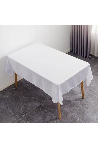 Sones Otel Ziyafet Düğün Dekorasyonu İçin Düz Renk Dikdörtgen Parlak Masa Örtüsü Saten Masa Örtüleri, Boyut: 145x200 Cm Siyah Siyah
