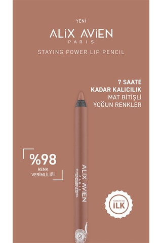 Alix Avien Suya Dayanıklı Uzun Süre Kalıcı Yumuşak Dudak Kalemi Staying Power Lip Pencil 52 Caramel Nude