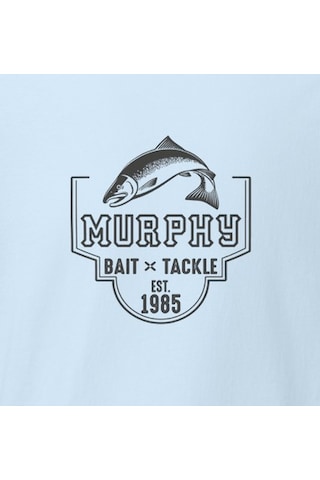 Wildstyle Murphys Bait Tackle Vintage Balıkçılık Olta Balıkçı Baskılı Unisex Bisiklet Yaka Pamuklu Tişört Bebek Mavisi